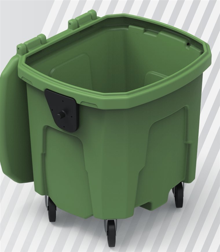 Contenedor urbano RBAS-1000 rotomoldeado por Rotoking, 1000 litros